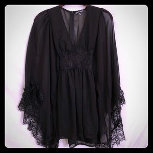 SOLD!!Black chiffon mini dress